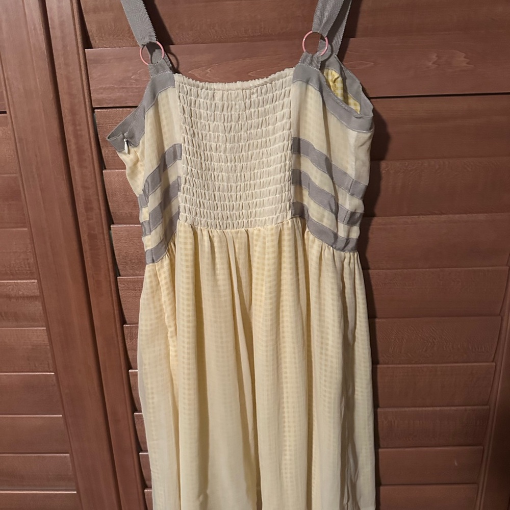 Matilda Jane Yellow Gingham and Gray Dress